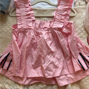 Quiet Culture Pink Sleeveless Ruffled Top